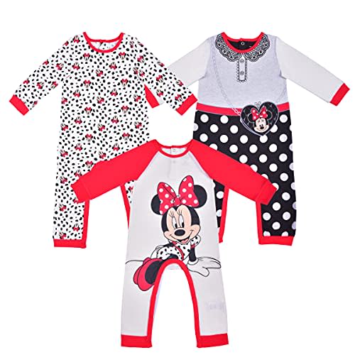 Disney Baby Girls' 3 Pack Minnie Coveralls