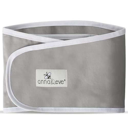 Anna & Eve® Baby Swaddle Strap for Newborns and Infants - 100% Cotton, No Overheating - The Original Arms Only - Adjustable Large Size Swaddle, Fits Chest 16" to 20.5" - Grey