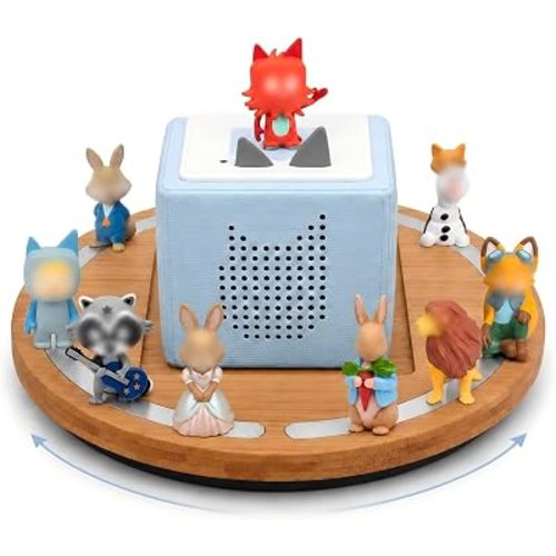 Tonies Figures Organizer for Toniebox 1/2, Bamboo Turntable