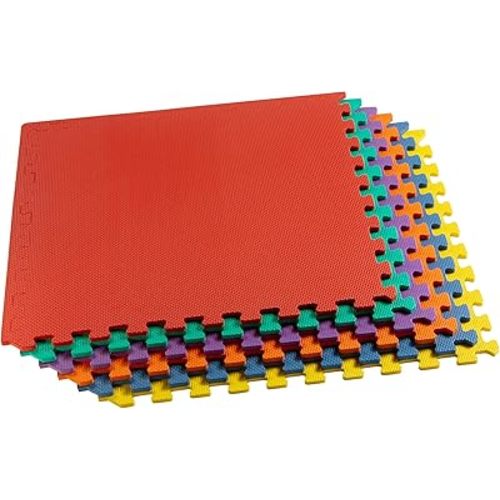 We Sell Mats 3/8" Thick Multipurpose EVA Foam Exercise Floor Mat, Interlocking Tiles, Anti-Fatigue for Home or Gym