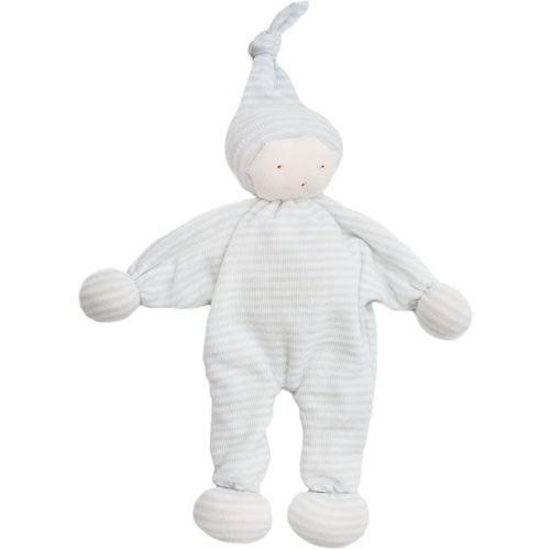 Under The Nile Organic Cotton Baby Buddy Lovey Blue Stripes Toy