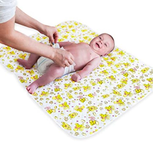 Changing Mat - Biggest Waterproof & Reusable Portable Changing Pad 25.5"x31.5" for Change Diaper in Any Places - Unisex Design for Girls & Boys - Reinforced Double Seams - Free Storage Bag