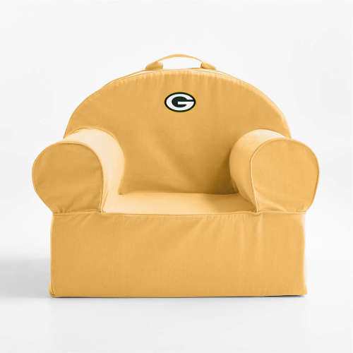 NFL Green Bay Packers Large Savannah Yellow Organic Cotton Kids Lounge Nod Chair