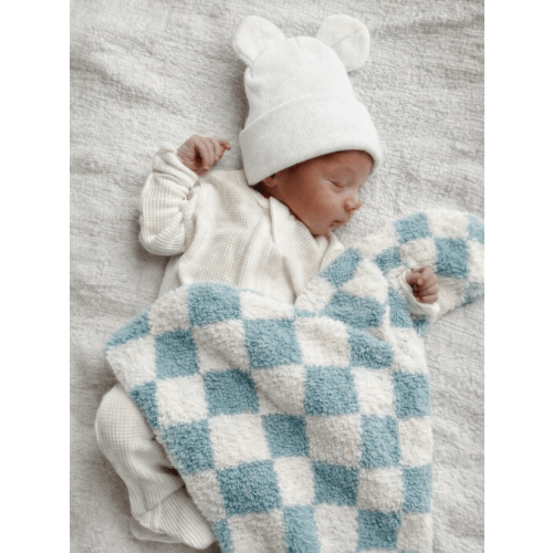 Phufy® Bliss Checkerboard Mini Blanket, Powder