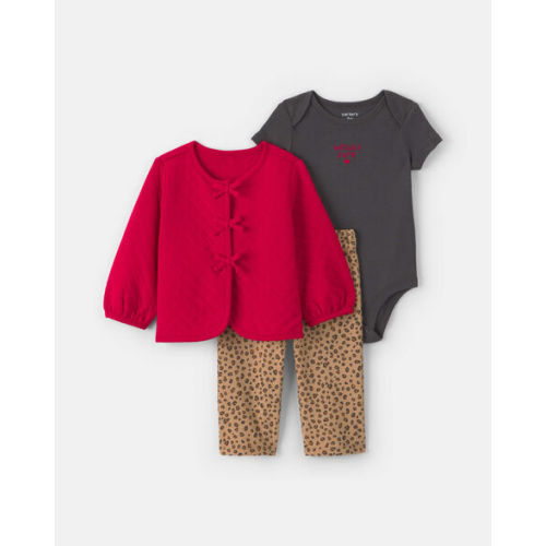 Baby Girl 3-Piece Leopard French Terry Layering Set | Carter's