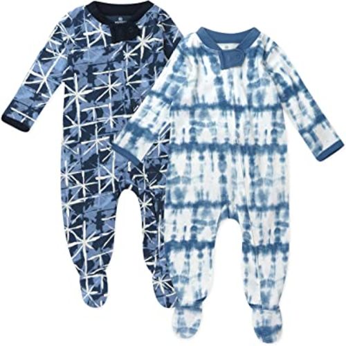 HonestBaby Footed Sleep & Play Pajamas Organic Cotton for Infant Baby Boys (LEGACY)