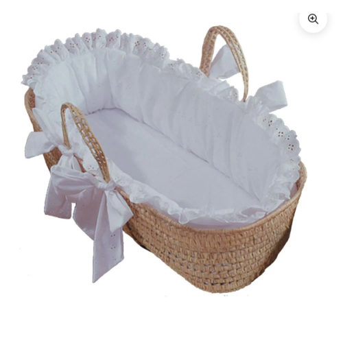 Traditional Eyelet Baby Moses Basket