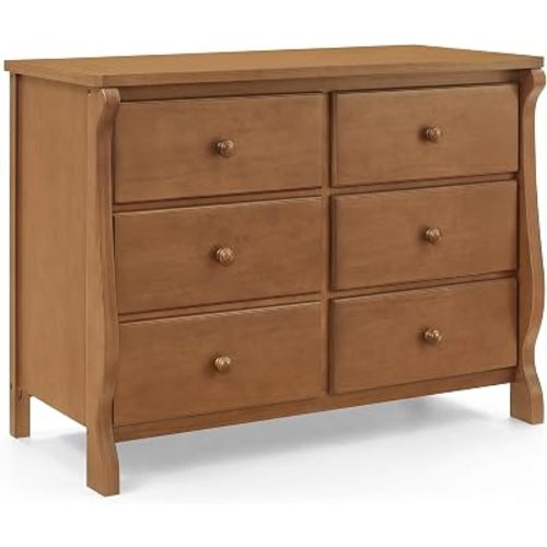 Delta Children Universal 6 Drawer Dresser, Interlocking Drawers, Chestnut