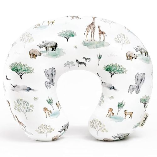 GRSSDER Nursing Pillow Cover Stretchy Minky Removable Nursing Covers for Breastfeeding Pillows, Ultra Soft Comfortable Slipcover for Boy and Girls, Stylish Pretty Savannah