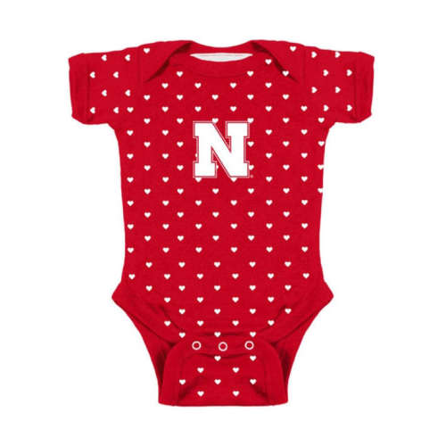 Baby Red Nebraska Cornhuskers Heart One Piece - 101900000
