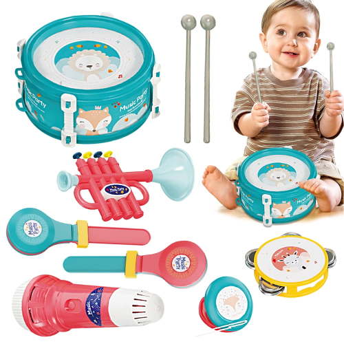 Suorfoxs Musical Instruments Set, 8-in-1 Toddler Sound Toys, Baby Percussion Xylophone Sensory Learning Toy