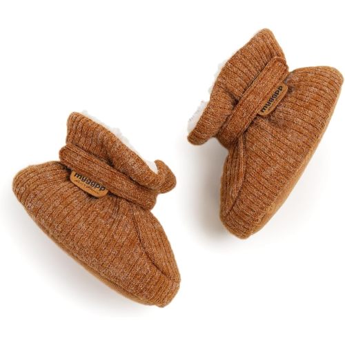 HsdsBebe Unisex Newborn Baby Cotton Booties Non-Slip Sole for Toddler Boys Girls Infant Winter Warm Fleece Cozy Socks Shoes