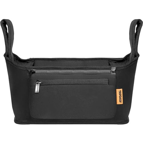 Stroller Organizer, Non Slip Straps Stroller With Insulated Cup Holder Fits for UPPABABY, Detachable Bag for Phone, Stroller Organizer Bag Compatible with Various Brands of Stroller