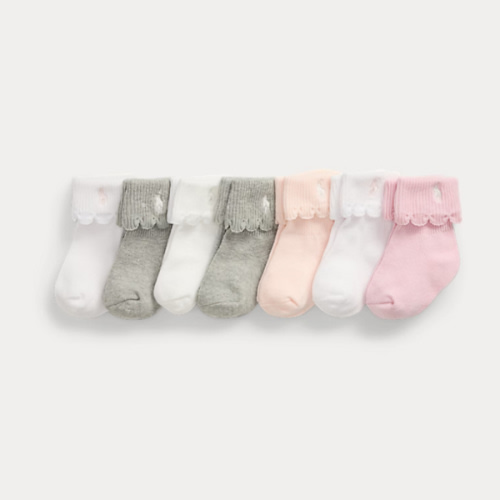 Scalloped-Trim Ankle Sock 7-Pack
