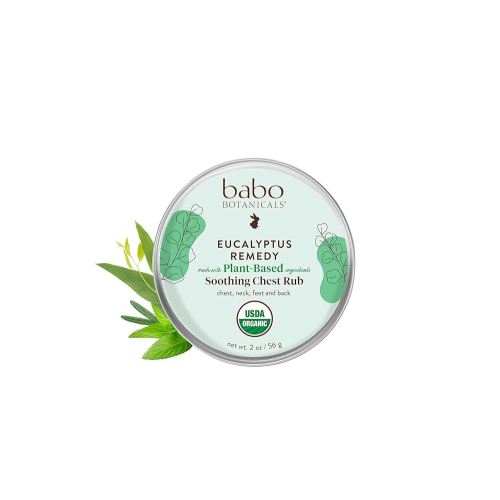 Babo Botanicals Eucalyptus Remedy Soothing Chest Rub - USDA Organic - Calming relief with eucalyptus, lavender & rosemary essential oils - Made without Camphor or Petroleum - For ages 3+