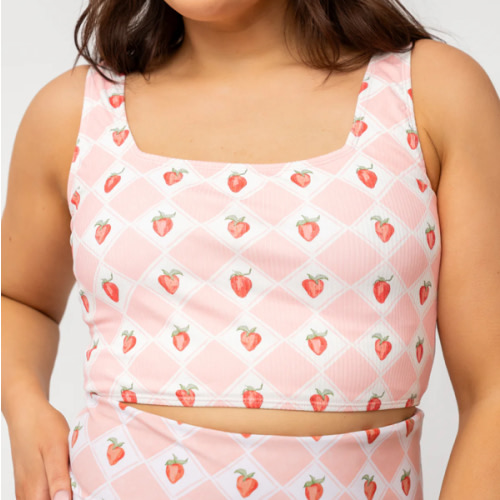 Coast Swim Top | Strawberry Check – Coral Reef Swim