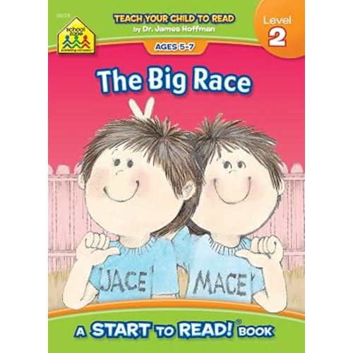 School Zone The Big Race, Start to Read! Book Level 2: Ages 5 to 7, Rhyming, Early Reading, Vocabulary, Simple Sentence Structure, and More (Start to Read! Book Series)