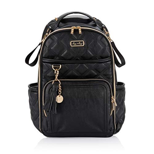 Itzy Ritzy Diaper Bag Backpack – Large Capacity Boss Plus Baby Backpack Diaper Bag Featuring 19 Pockets, Changing Pad, Stroller Clips, and Comfortable Straps (Mystic Black)
