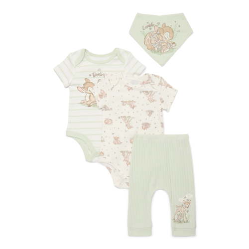 Disney Baby Wishes and Dreams Character Baby Layette Newborn Essentials Gift Set, 4-Piece, Sizes Newborn-12 Months