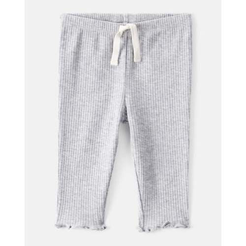 Baby Girl Knit Pull-On Pants - Grey | Carter's