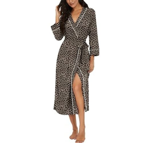 PrinStory Womens Robe Long Knit Bathrobe Lightweight Soft Robes Ladies Bath Robe