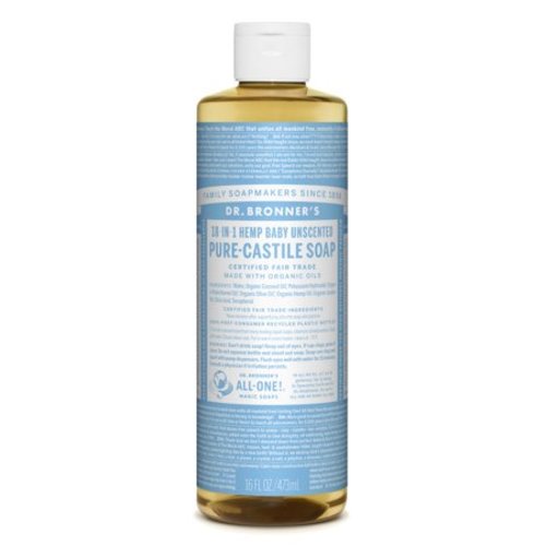 Dr. Bronner's Baby-Unscented Pure-Castile Liquid Soap - 16 oz