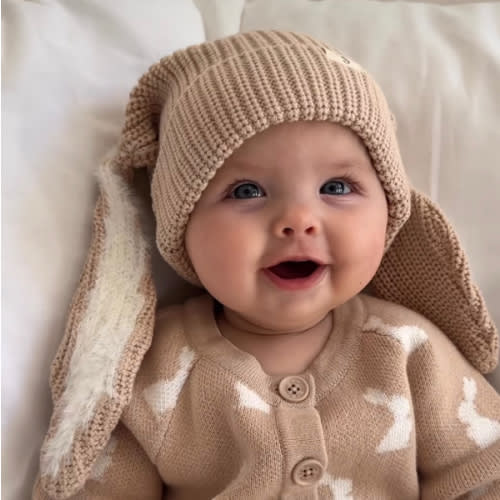 Bunny Chunky Knit Beanie - Oat