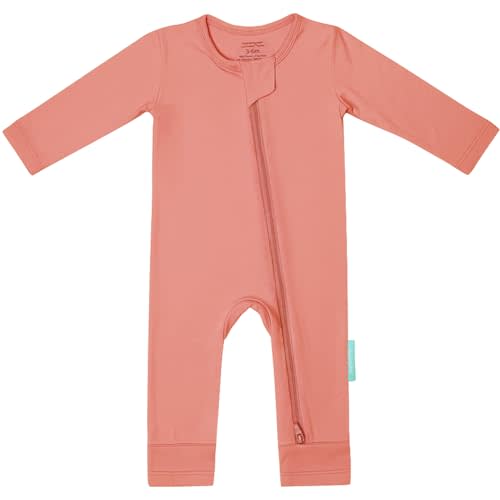 PurComfy Baby Long Sleeve Romper Jumpsuit, Premium Soft Rayon One Piece Pajamas Boy Girl 2-Way Zipper Coverall Sleeper
