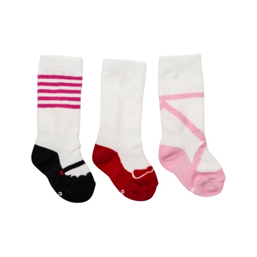 Cheski Socks (3 Pack) - Pink/Red, 0-9 Months
