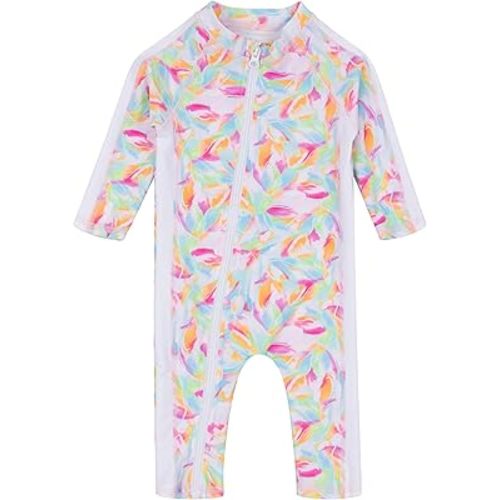 SwimZip Girls' Long-Sleeve UPF 50+ Swimsuit for Baby, Toddler, & Little Girls