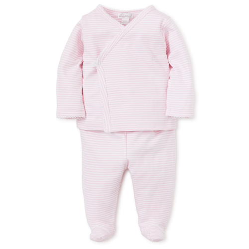 Kissy Kissy Striped Footed Pant Set Pink - Spoiled Sweet Boutique - Spoiled Sweet Boutique