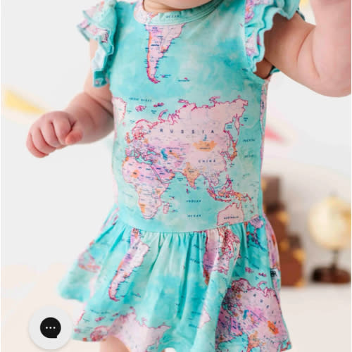 For What It's Earth Cap Sleeve Ruffle Dress