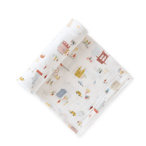 Organic Cotton Muslin Swaddle - Explore New York