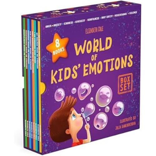 World of Kids' Emotions (Anger, Anxiety, Kindness, Diversity, Mindfulness, Body Safety, Perseverance, Feelings) - Box Set of 8 Books about Emotion Regulation, Social Emotional Intelligence, and more