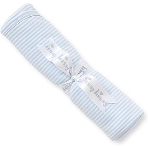 kissy kissy Baby Boys Simple Stripes Blanket, Light Blue, One Size