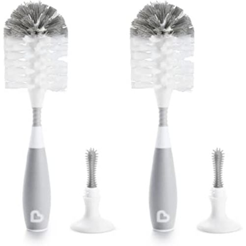 Munchkin® Bristle™ Bottle Brush, Grey, 2 Pack