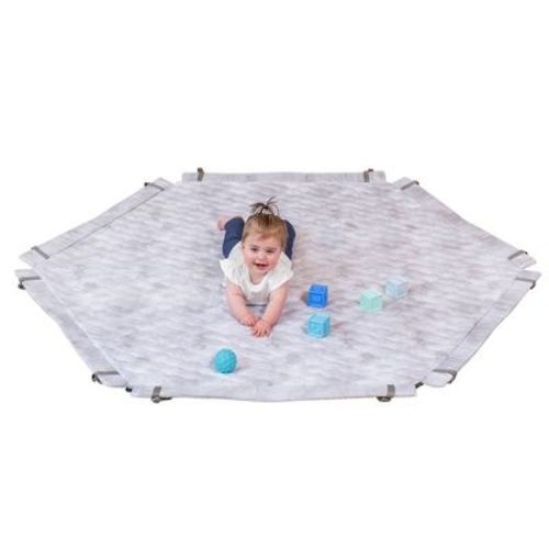 Toddleroo by North States SecureMat Baby Playmat for Superyard or 6 Panel Playard - Gray Clouds