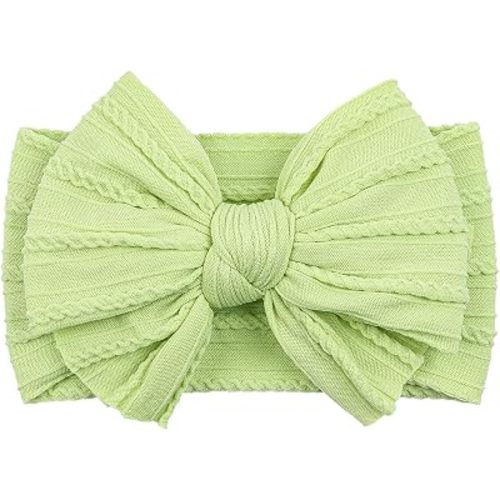 LemonSpace Handmade Baby Girls Bows Soft Stretchy Nylon Hair Bands Hair Accessories Baby headbands with Bows for Newborn Baby Girls Infant Toddlers Kids(Lily Green)