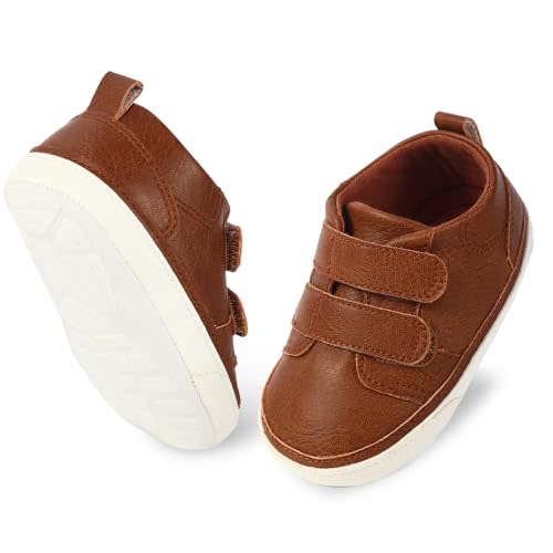CYXUYJH Baby Infant Dress Shoes Boys Girls First Walking Non-Slip PU Leather Sneakers Toddler Crib Shoes Newborn Loafers Flats