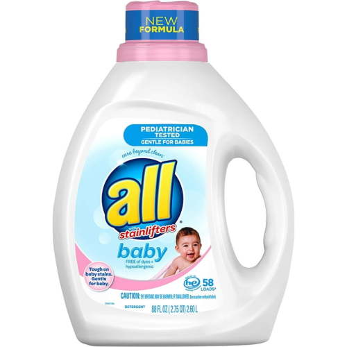 all Baby Liquid Laundry Detergent, Gentle for Baby, 88 Ounce, 58 Loads
