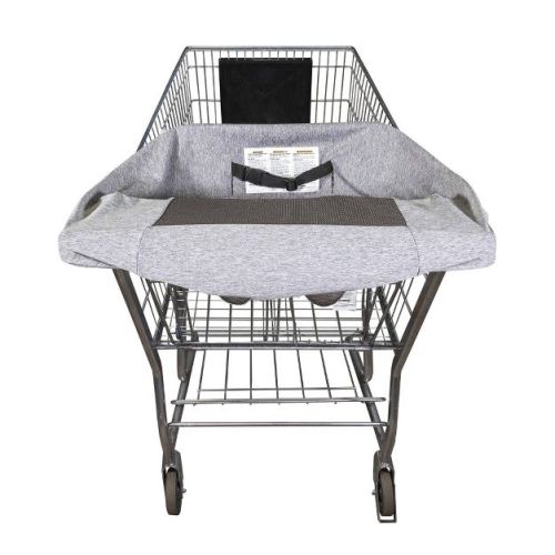Boppy Compact Antibacterial Shopping Cart Cover - Gray Heathered: Stroller Accessory, Fits Most Carts, Polyester