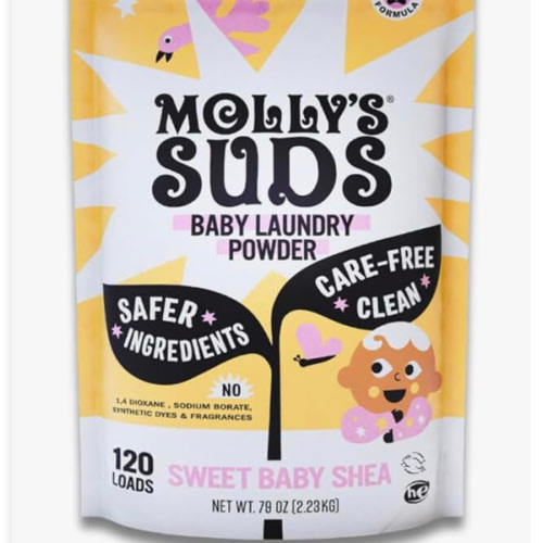 Molly's Suds Baby Laundry Detergent Powder | Removes Formula, Poop & Spit-Up Stains | Extra Gentle for Newborns (Sweet Baby Shea)