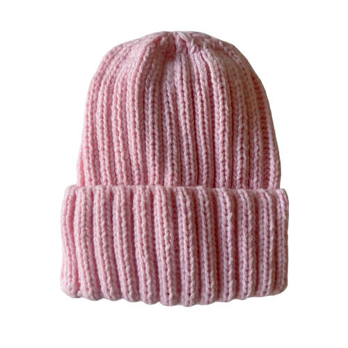 Chunky Knit Hat, Pink Sugar