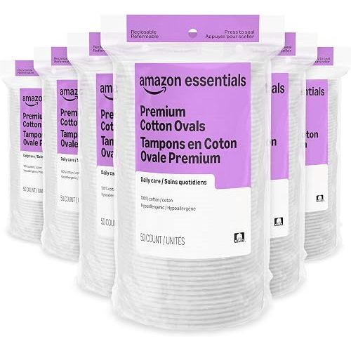 Amazon Essentials Oval Premium Pads, 300 Count (6 Packs of 50) (Previously Amazon Basics)