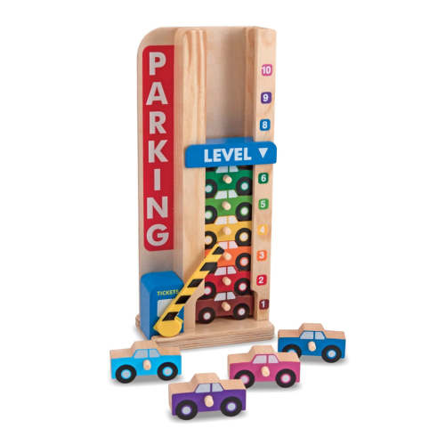 Melissa & Doug Wooden Stack and Count Parking Garage