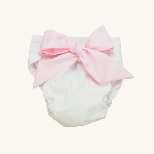 Baby Bow Bottom Bloomer - Worth Avenue White with Palm Beach Pink
