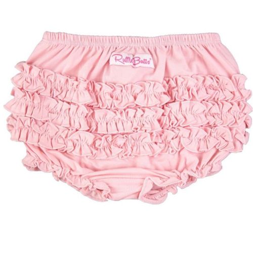 RuffleButts Baby/Toddler Knit RuffleButt Bloomer - Pink, 3-6m