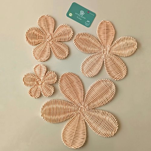 Rattan Wall Flower, Nursery Wall Decor, Boho Wall Art, Daisy Decor, Nursery Decoration, Rattan Flower, Botanical Art, Bamboo decor