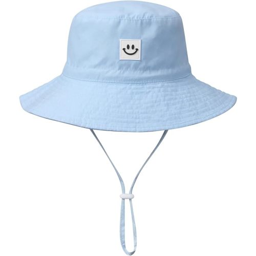 Baby Sun Hat Smile Face UPF 50+ Toddler Bucket Hat for Boys Girls 0-7 Years