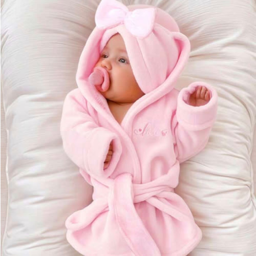 SHEIN Newborn Girl Photography Bathrobe With Matching Turban Hat And Mini Slippers Infant Photoshoot Outfits Love Embroidery Newborn Props Baby Robe Newborn Robe Baby Girl Robe Set Baby Robes Robe And Swaddle Set Fall Winter | SHEIN USA